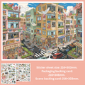 Cáimǐ Creative 1.0 — Street Grid Diorama Scene Stickers, Miniature Scene Sticker Art, DIY Handmade Craft & Journal Stickers