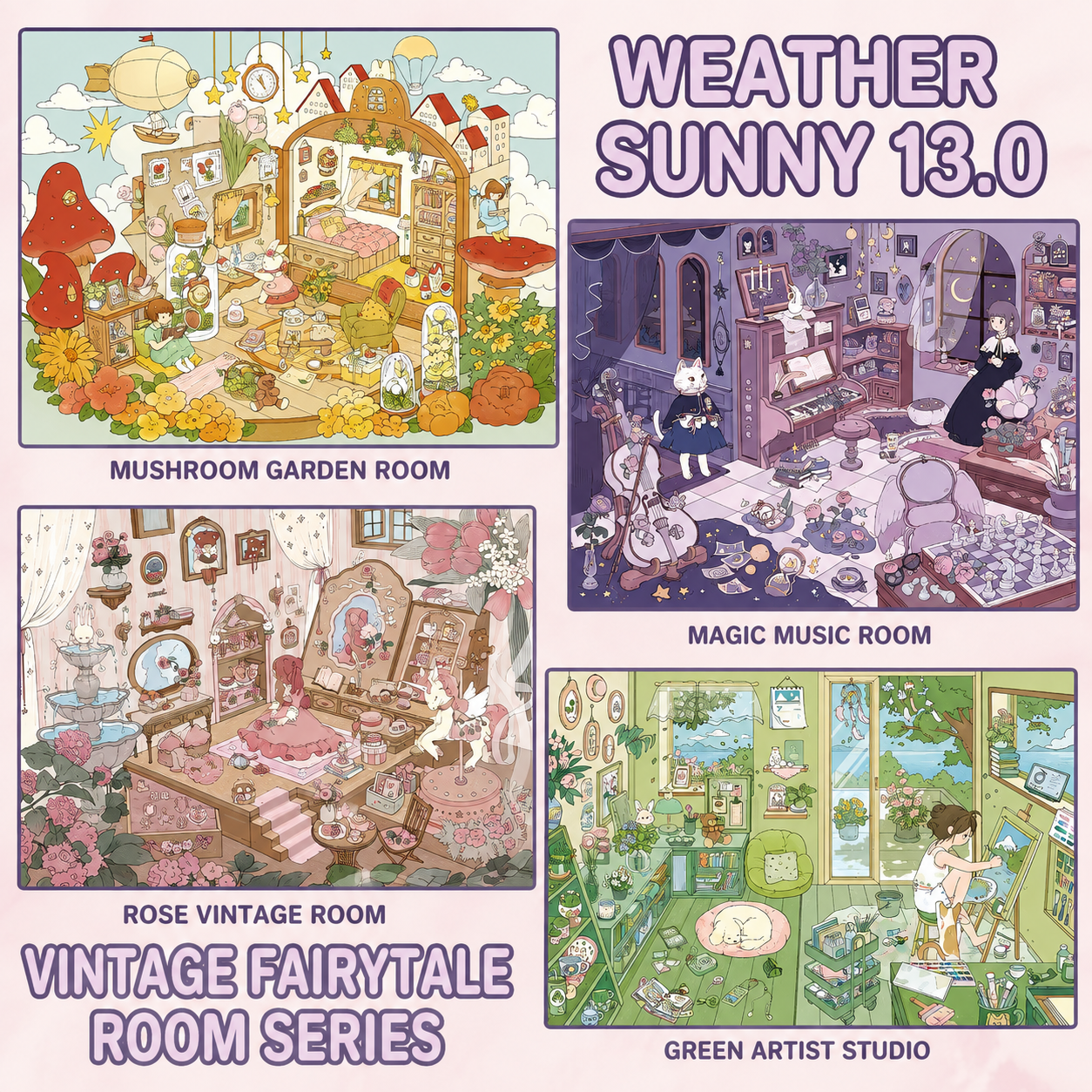 Sunny Weather 13.0 Castle Fairy Tale Series Miniature Scene Stickers