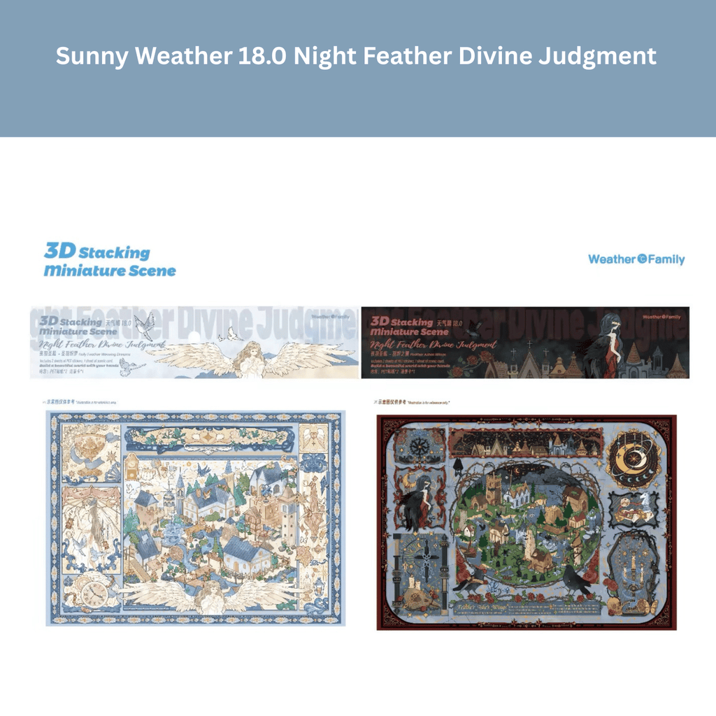Sunny Weather 18.0 “Night Feather Holy Judgment” Miniature Scene Building Sticker, Fun Scene Large Edition, Girls’ Handmade DIY Sticker Painting