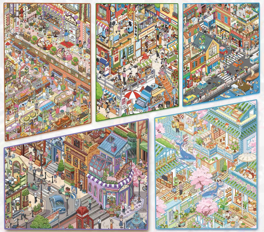 Glossy Film Series Scenery Stickers - 3D Layered Scene Collage - 5 Design