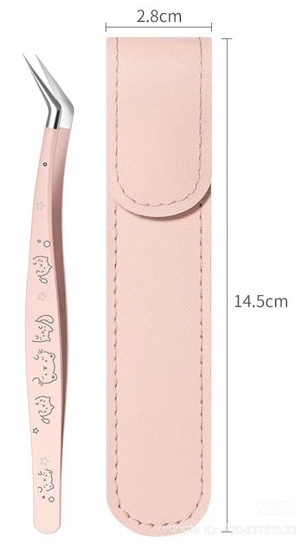 Journal/Perler Bead Tweezers - Cute Cartoon Journaling Tool Clip Set, Style High-Value Curved-Tip Tweezers