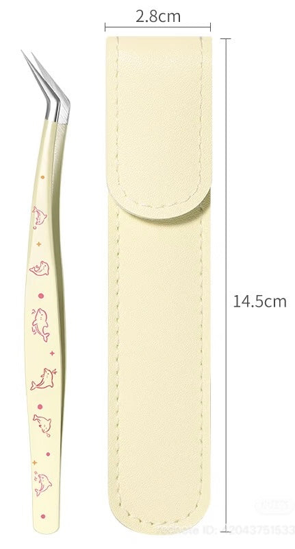 Journal/Perler Bead Tweezers - Cute Cartoon Journaling Tool Clip Set, Style High-Value Curved-Tip Tweezers