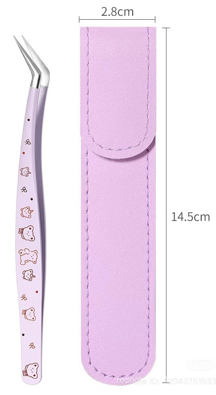 Journal/Perler Bead Tweezers - Cute Cartoon Journaling Tool Clip Set, Style High-Value Curved-Tip Tweezers