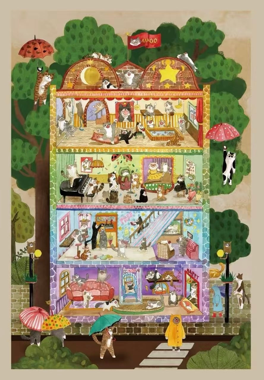 Seven Wood 2.0/3.0 Series Cute Cartoon Landscape Stickers - Miniature Life Scene Sticker DIY House
