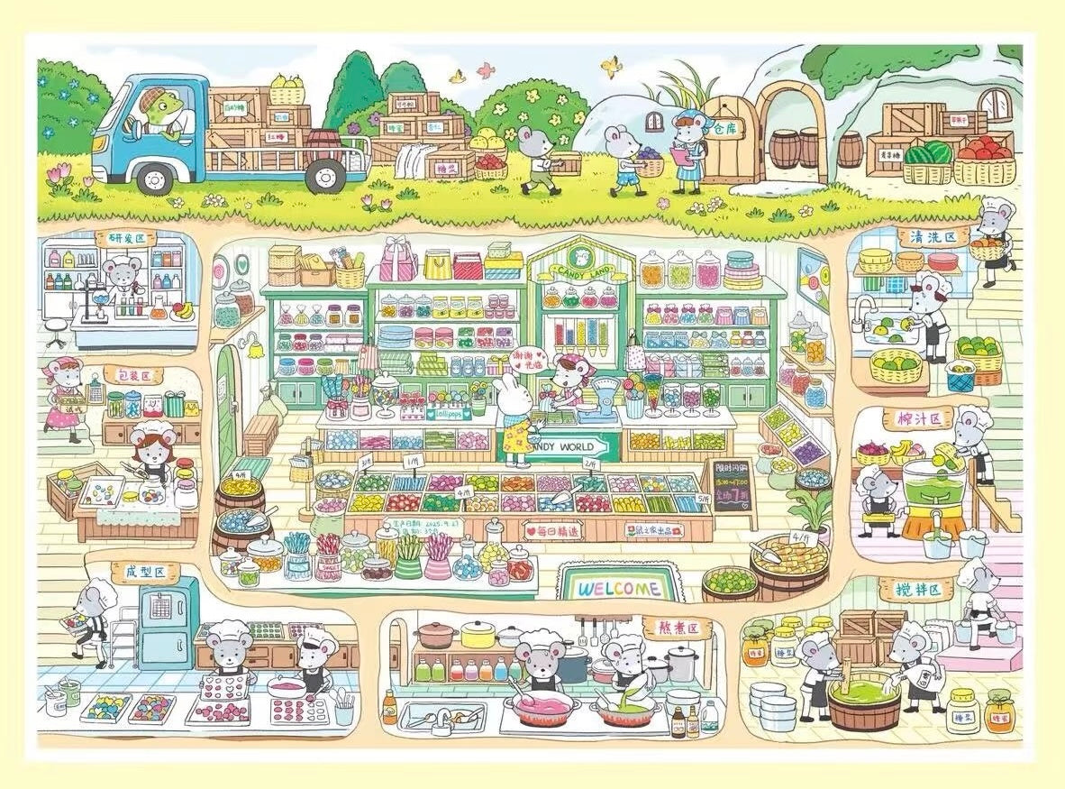 Seven Wood 2.0/3.0 Series Cute Cartoon Landscape Stickers - Miniature Life Scene Sticker DIY House