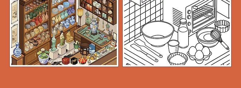 SIMNO 10-Scene Sticker Collection Book — Food Paradise (Built-in Positioning Lines) — Kids' DIY Quiet Book & Stress-Relief Toy