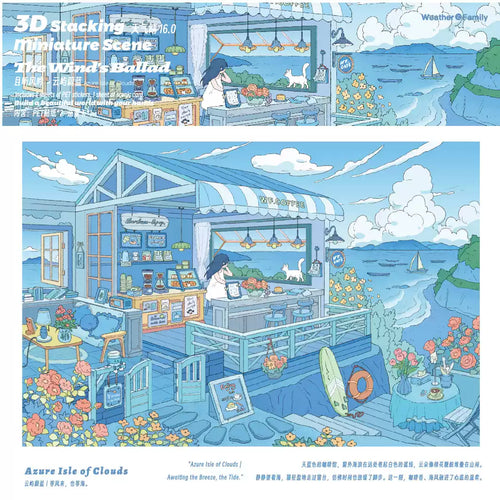 Clear Skies, 16.0 - Listen to the Wind Sing" Miniature Diorama-Building Stickers, Fun Large-Format Scene Sheet, DIY Craft Stickers for Girls