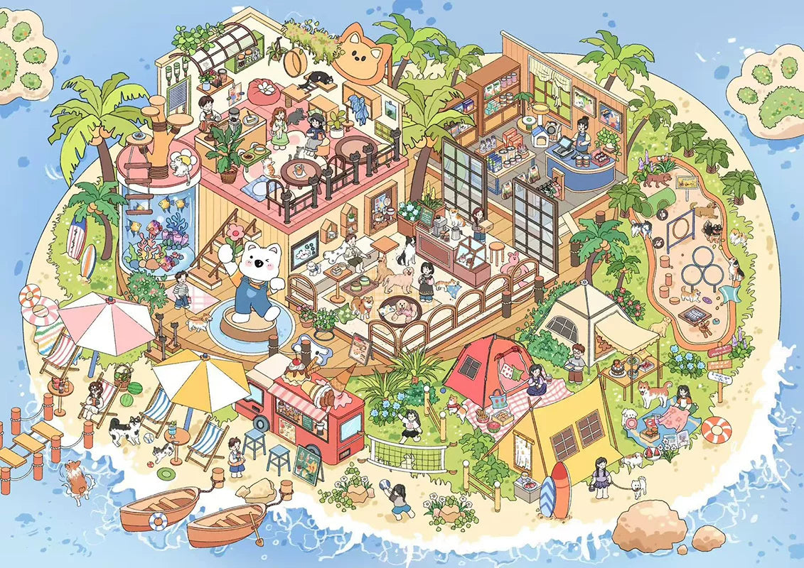 Yanmiao 12.0 Chongqing Streetscape Series, New Large Scene Building Sticker, DIY Girls' Cartoon Miniature Scene Sticker Painting